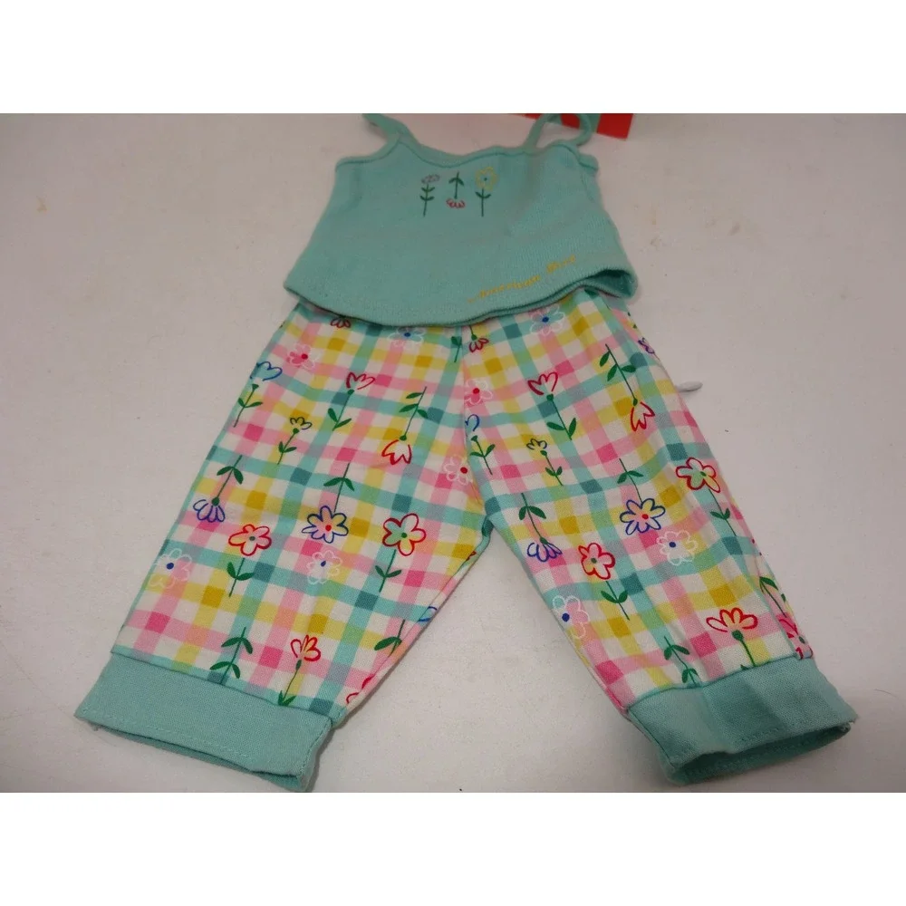 American Girl Doll Picnic Time Camisole Floral Plaid‎ Pants and Guide Book